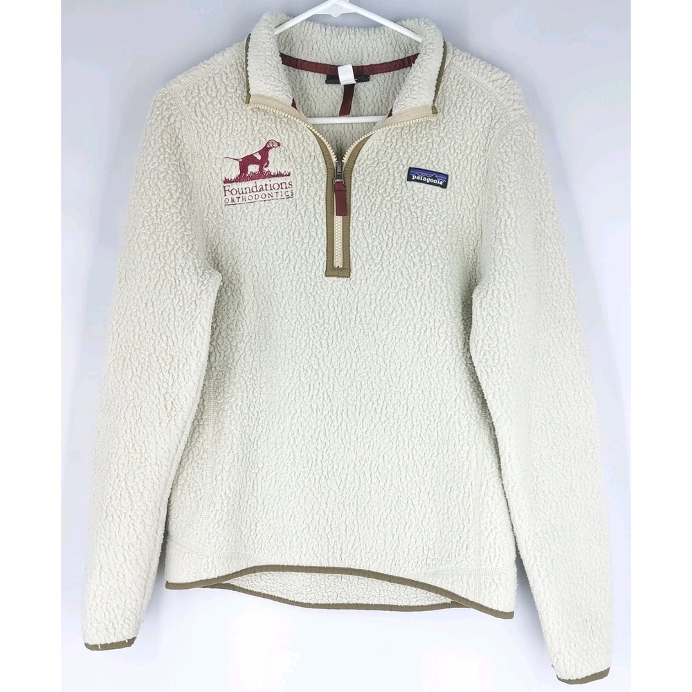 Patagonia Los Gatos Fleece Pullover Jacket Wms Size Med 1/4 Zip Sherpa *READ